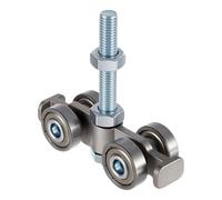 Rodillos de puerta corredera, herrajes silenciosos de 4 ruedas, carrito de puerta con construcción de acero duradero, rodamiento suave con función silenciosa, uso interior y exterior para dormitorio