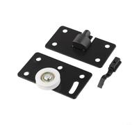 Rodillos de puerta de armario colgados superiores rueda de nailon negro (L)