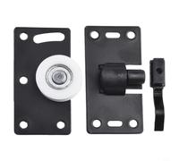Rodillos de puerta de armario colgados superiores ruedas de nailon negro (S