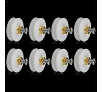Rodillos de repuesto para puerta de ducha, 48 piezas con ruedas ranuradas de nailon y latón, diámetro de 22 mm, adecuados para puertas de vidrio, 3 6 mm de grosor, funcionamiento suave (8 piezas)