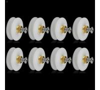Rodillos de repuesto para puerta de ducha, juego de 48 piezas con ruedas ranuradas de nailon y latón, 22 mm de diámetro, se adapta a puertas de vidrio de 3 6 mm de grosor, fuerte capacidad de carga (8