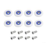 Rodillos de repuesto para puerta de ducha, paquete de 8 con ruedas de nailon de 19 mm/23 mm/25 mm y tornillos de acero inoxidable para un deslizamiento suave y silencioso en la mayoría de las cabinas