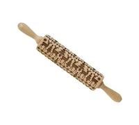 Rodillos grabados de madera con temática navideña, rodillo de madera seguro para galletas, rodillo grabado para utensilios de cocina