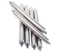 Rodillos industriales de metal, rodillo transportador de acero inoxidable para carpintería, eje de 8 mm, resorte telescópico, paquete de 6, L 100-1000 mm (38 mm, L 100 mm/4 in)