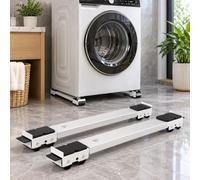 Rodillos lavadora para Balay 3TS995BP | 2 raíles blancos extensibles de 45 a 70 cm, con 16 ruedas, apoyos antideslizantes y frenos para mover tu lavadora.