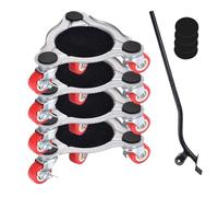 Rodillos móviles para muebles - Carrito triangular de acero al carbono resistente con ruedas, herramienta de elevación robusta, diseño ergonómico, acero + acabado resistente a los arañazos