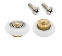 Rodillos para puerta de ducha, ruedas de nailon centrales de latón con tornillos para vidrio de 4 a 8 mm, 2 unidades de repuesto para 19 mm, 23 mm, 25 mm, 27 mm de diámetro