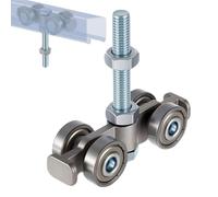 Rodillos para puerta de granero, carrito silencioso de 4 ruedas, herrajes para puerta corredera suave con protección de rodamiento elevada, para graneros, puertas de garaje, granja, almacén