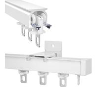 Rodillos para techo corredizo para separadores de habitaciones y barras de aluminio de ducha, color blanco y negro, opciones de montaje en pared y techo