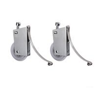 Rodillos silenciosos de doble rueda corredera, 2 poleas de acero inoxidable y nailon para armario de madera, reemplazo de hardware de gabinete suave y resistente, plateado (ranuras convexas Sin)