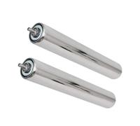 Rodillos transportadores de acero inoxidable de 1 a 2.4 pulgadas de diámetro, 600 mm de longitud, paquete de 2 piezas de repuesto para construcción y manipulación de materiales (D-1.5 pulgadas/38 mm)