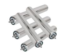 Rodillos transportadores de acero inoxidable de 2 pulgadas de diámetro, 8 a 28 pulgadas, no alimentados para líneas de flujo por gravedad, soluciones de transporte de prueba resistentes (paquete de 5)