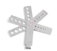 Rodipu Medidor de Gema de Abanico Duradero Plateado, medidor de Abanico de Diamante, Herramienta de joyería para Piedras Preciosas 2.2 * 0.59 * 0.12 Pulgadas