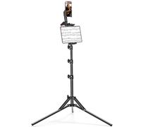 Rodison Soporte de trípode para iPad, soporte de suelo para tablet de 63 pulgadas de altura ajustable con rotación de 360° para cámara/micrófono/anillo de luz y todas las tabletas y teléfonos de 4.7 a