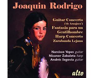 Rodrigo : Concierto de Aranjuez - Fantaisie pour un gentilhomme - Concerto pour harpe - Zarabanda Lejana. Yepes, Segovia, Zabaleta, Argenta, Frübeck de Burgos, Märzendorfer.