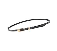 Rodsah Cinturón de cuero fino y estrecho para mujer, cintura con hebilla para vestidos y jeans,Negro,103x1cm