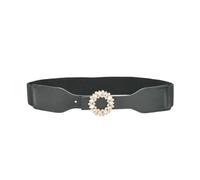 Rodsah Cinturón elástico para mujer con incrustaciones de diamantes, 3,8 cm de ancho, para falda de vestir, cinturón decorativo,Verde oscuro