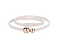 Rodsah Cinturón fino de cuero para mujer, 1 cm de ancho, informal, para vestir, vaqueros, decorativo, accesorios para pantalones.,Blanco,96x1cm