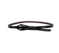 Rodsah Cinturón fino de piel para mujer, cinturilla minimalista para vestidos y vaqueros informales.,Negro,100x1.5cm