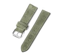 Rodsah Correa de reloj de cuero de ante vintage de 18 mm a 24 mm Correa de reloj de repuesto de liberación rápida,Verde,24mm