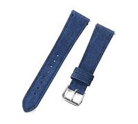 Rodsah Correa de reloj de cuero de gamuza suave de 20 mm y 22 mm Pulsera de reloj de cuero vintage de liberación rápida,Azul,22mm