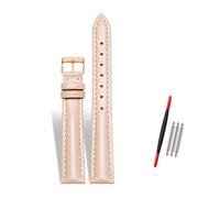 Rodsah Correa de reloj de cuero para mujer, ajustable, de 10 a 22 mm, de repuesto de cuero genuino con hebilla,Rosa,20mm