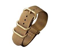 Rodsah Correa de reloj de nailon con 5 anillas y hebilla dorada, pulseras de lona tejida integradas, correas deportivas de 18 mm a 24 mm,24mm