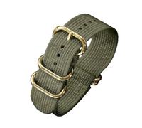 Rodsah Correa de reloj de nailon con 5 anillas y hebilla dorada, pulseras de lona tejida integradas, correas deportivas de 18 mm a 24 mm,20mm