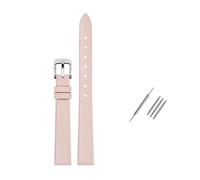 Rodsah Correa de reloj universal de cuero genuino suave de 8 mm a 24 mm para hombre y mujer, resistente al agua,Rosa claro,11mm