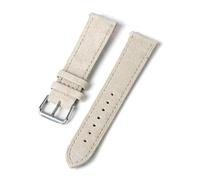 Rodsah Correa de reloj vintage de cuero de ante de 18 mm, 19 mm, 20 mm y 22 mm, pulsera de reloj de liberación rápida hecha a mano,Beige,18mm