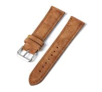 Rodsah Correa de reloj vintage de cuero de ante de 18 mm, 19 mm, 20 mm y 22 mm, pulsera de reloj de liberación rápida hecha a mano,Marrón,19mm