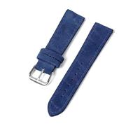 Rodsah Correa de reloj vintage de cuero de ante de 18 mm, 19 mm, 20 mm y 22 mm, pulsera de reloj de liberación rápida hecha a mano,Azul,20mm