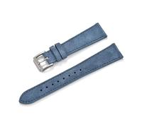 Rodsah Correa de reloj vintage de piel de ante suave con liberación rápida, accesorios de repuesto para pulseras de 18 mm, 19 mm, 20 mm y 22 mm,Azul claro,20mm