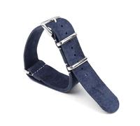 Rodsah Correa vintage de cuero de ante suave (20 y 22 mm) con correa de cuero integrada para hombre,Azul,20mm