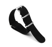 Rodsah Correa vintage de cuero de ante suave (20 y 22 mm) con correa de cuero integrada para hombre,Negro,20mm