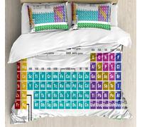 Rodths Funda Nórdica Cama 80/90 Tabla Periódica De Elementos Químicos Cama para Cremallera Suave Transpirable Microfibra Funda Edredon 135x200 cm y 1 x Funda de Almohada de 50x75 cm