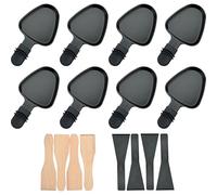 RoDzj Juego de 8 sartenes para raclette con revestimiento antiadherente y 8 rasquetas, aptas para la mayoría de las barbacoas de raclette (negro)