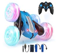 Coche Teledirigido,Coche AcrobáTico Camiones 360 Grados De RotacióN,Juguete Niño Regalo 3 4 5 6 7 8 9 12 Años Niña 2.4Ghz Niños Coche Teledirigido con Luces Incluye Batería Recargable (Azul)