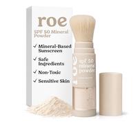 Roe Wellness - Protector solar mineral en polvo con brocha SPF 50 para niños EWG, respetuoso con los arrecifes, fácil de aplicar para niños, bebés y padres