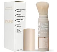 Roe Wellness - Protector solar mineral en polvo con cepillo SPF 50 para niños, adecuado para acantilados, fácil de aplicar para niños, bebés y padres