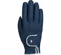 Roeckl Guantes de Equitación "Lona", Azul Marino/Plateado - 8 Roeckl