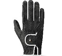 Roeckl Guantes de Equitación "Lona", Negro/Blanco - 6 Roeckl