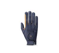 Roeckl Guantes de equitación Sports Malta, guante de verano para torneo, azul/caramelo 7.5