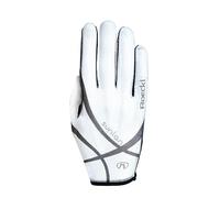 Roeckl Guantes Deportivos de equitación Laila, Guantes de equitación para Mujer, Color Blanco, Talla 7.5