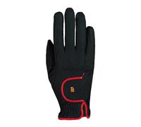 Roeckl Sports - Guantes de lona con efecto sujeción, negro-rojo