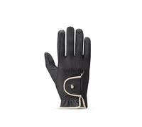 Roeckl Sports Lona - Guantes de equitación para mujer, color negro y dorado