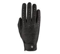 Roeckl Sports Malaga - Guante de equitación para Torneo de Verano, Color Negro Lavado a la Piedra, Talla 11