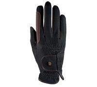 riding gloves Roeck grip -bicolour-, black/mocca, 7 by Roeckl