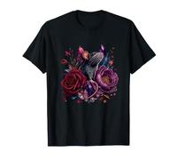 Roedor Encantado con Rosas Y Cristales Púrpura Camiseta