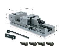RÖHM 161828 tipo 706 MSR aleación acero máquina para tornillo de banco con mandíbulas reducción, 125 mm ancho de mordaza, 345 mm longitud